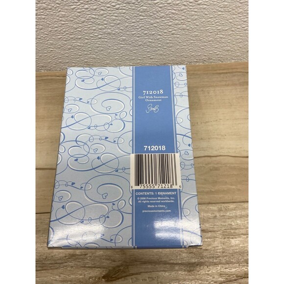 2006 Precious Moments Girl With Snowman Blown Glass Christmas Ornament - Picture 10 of 11